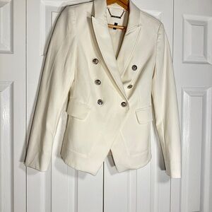 White House Black Market Ivory Double-Breasted Blazer